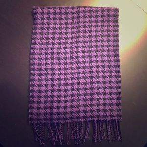 Purple and Black Houndstooth Alpaca Scarf